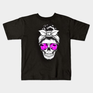 Tough chick skull Kids T-Shirt